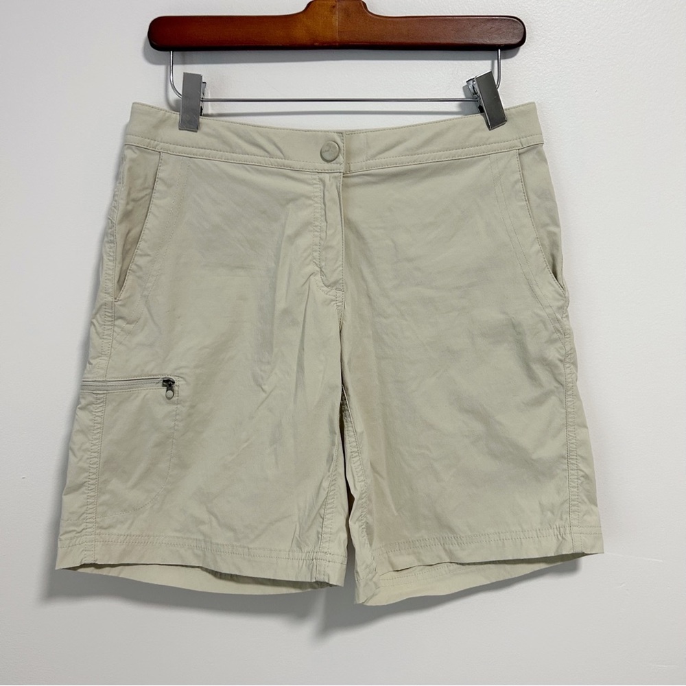 L.L. Bean Women's Water-Repellent Comfort Trail Shorts Size 4 Light Tan Hiking